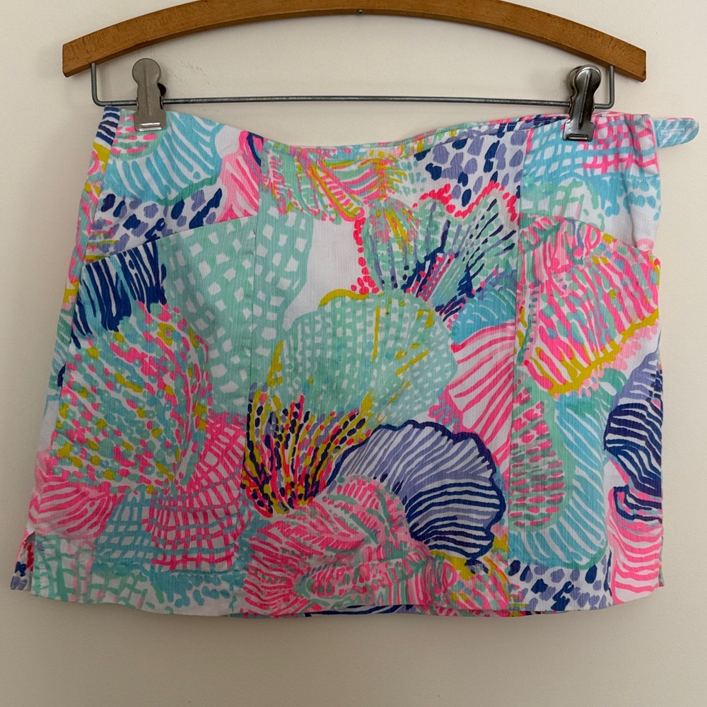 Lilly Pulitzer Floral Skirt - White with Pink and Green